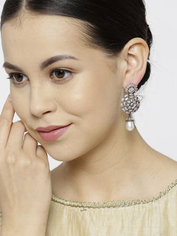 Priyaasi - Rose Gold Plated Contemporary Drop Earrings