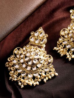 Priyaasi - Gold Plated Kundan Studded Drop Earrings