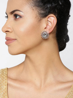 Priyaasi - Spiral Shape AD Studded Stud Earrings