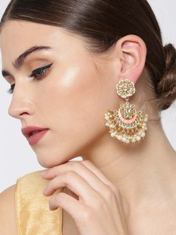 Priyaasi - Gold Plated Kundan Beads Drop Earrings