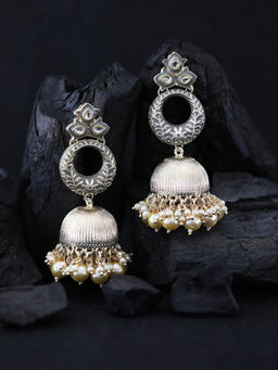 Priyaasi - Grey Brass Earrings