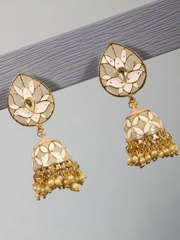 Priyaasi - Grey Colored Ethnic Wear Chandbalis