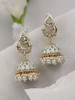 Priyaasi - Kundan Studded and beaded Jhumka Earrings