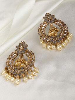 Priyaasi - Kundan Studded Beaded Drop Earrings
