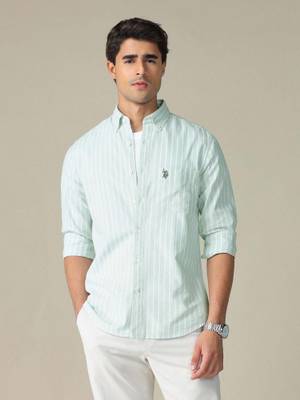 Buy U.S. POLO ASSN. Men's Vertical Striped Button Down Shirt