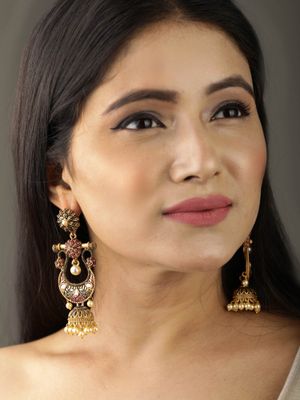 Priyaasi Kundan Studded Meenakari Earrings