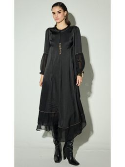 Basanti Kapde aur Koffee - The Deep Eclipse Satin A Line Dress