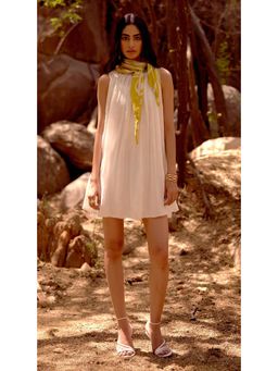 Basanti Kapde aur Koffee - Ivory Drift Organza A Line Dress