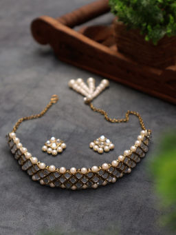 PAYA - Kundan and Pearl Choker Necklace Set