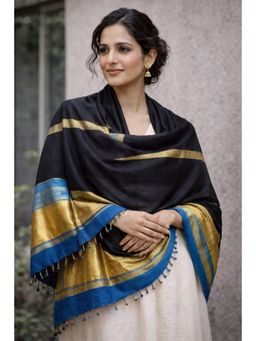Amounee - Jam Khambhadiya Hand Woven Shawl - Multi-Color