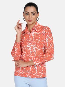 Powersutra - Cotton Printed Shirt - Orange