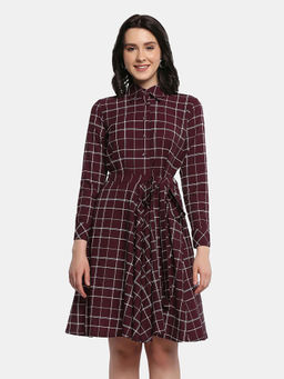 Powersutra - Maroon Check Dress (Set of 2)