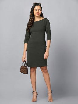 Powersutra - Olive Stretch Knit Sheath Dress