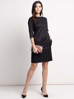 Powersutra - Black Poly Cotton Sheath Dress