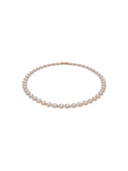 SWAROVSKI - Una Angelic Tennis Necklace, Round Cut, White, Rose Gold-Tone Plated