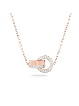 SWAROVSKI - Dextera Pendant, Interlocking Loop, White, Rose Gold-Tone Plated