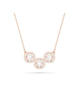 SWAROVSKI - Una Necklace, Round Cut, White, Rose Gold-Tone Plated