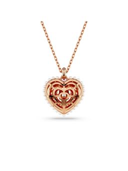 SWAROVSKI - Idyllia Pendant, Crystal Pearl, Heart, White, Rose Gold-Tone Plated