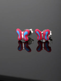 Carlton London - 925 Sterling Silver Rhodium Plated with Enamel Petite Stud Earring for Women