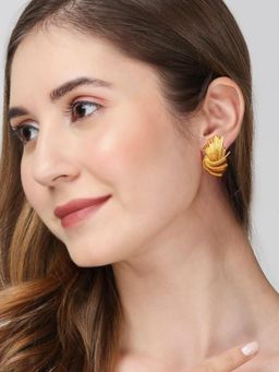 OOMPH - Gold Twist-N-Turn Large Stud Earrings - Bold Gold Look - for Women