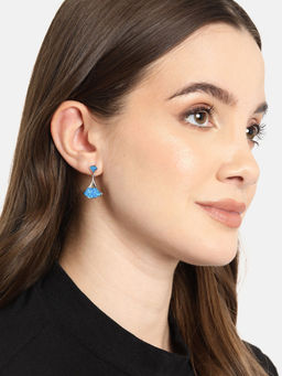 Carlton London - 925 Sterling Silver Rhodium Plated with Enamel Drop Earring for Women