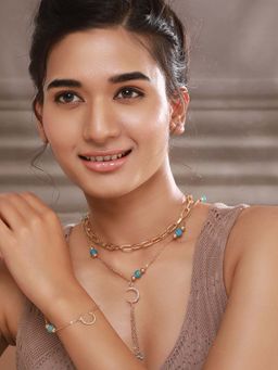 Aatmana - Gold-Plated Stone Studded and Beaded Jewellery Set (Set of 2)