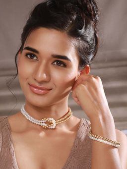 Aatmana - Gold-Plated and Beaded Twisted Jewellery Set (Set of 2)