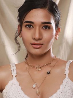 Aatmana - Gold-Plated and Floral Charm Necklace