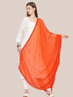 Dupatta Bazaar - Womens Orange Chiffon Dupatta