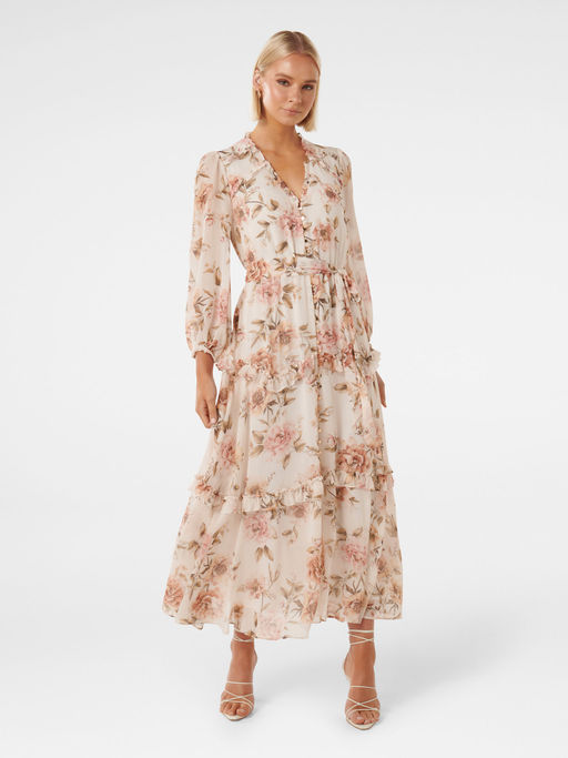 Buy Forever New Abbie Ruffle Maxi Dress (Set of 2) (L) Online