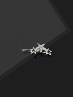 Laida - Triple Star - Hollow And Ad-Studded Studded Hair Clip
