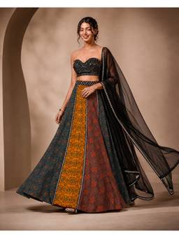 MONK & MEI - Multicolour Aarohi Lehenga with Blouse and Dupatta