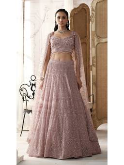 Basanti Kapde aur Koffee - Pink Champagne Blush Embroidered Lehenga with Blouse and Dupatta