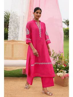 CHARU MAKKAR - Julia Pink Kurta With Palazzo