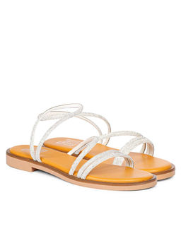 Viviblu - Women White Leather Flat Sandals