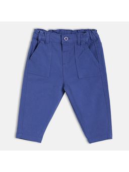 MINI KLUB - Navy Blue Cotton Solid Woven Pant