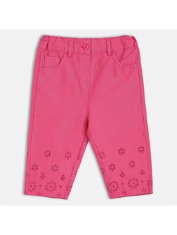 MINI KLUB - Pink Cotton Solid Woven Pant