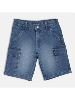 MINI KLUB - Blue Cotton Solid Shorts