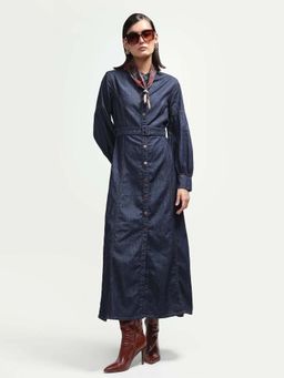 RAREISM - Navy Button Down Maxi Denim Dress