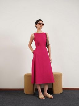 FABLE STREET - Cotton Solid Sleeveless Boat Neck Co Ord Set