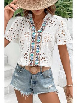 Errabelly - White Self-Designed Hollow Out Top