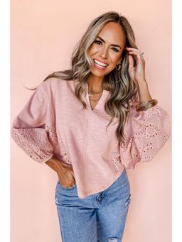 Errabelly - Light Pink Batwing Sleeve Top