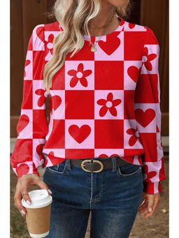 Errabelly - Red Dotted Heart Festive Valentine Top