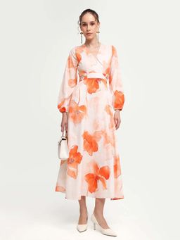 RAREISM - Floral Cut Detail Dress With Belt
