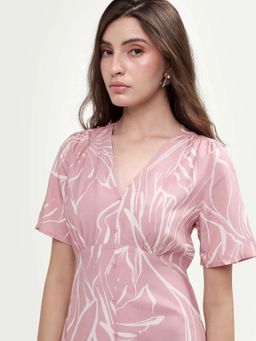 RAREISM - Floral Print A-Line Midi Dress