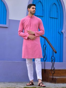 House of Deyann - Pink Kurta with Pyjama (Set of 2)
