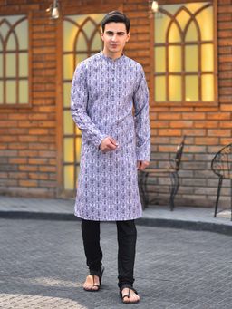 House of Deyann - Purple Kurta with Churidar (Set of 2)