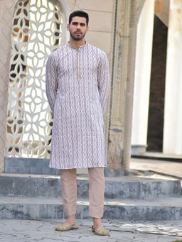 House of Deyann - Brown Kurta with Pyama (Set of 2)