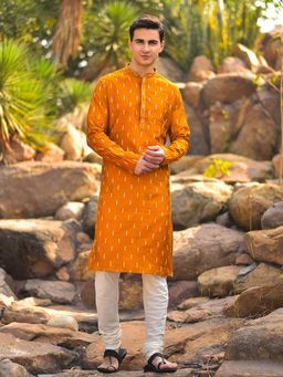 House of Deyann - Yellow Kurta with Churidar (Set of 2)
