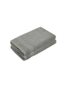 Layers - Be Bold 100% Cotton 450 GSM Grey Solid Hand Towels (Pack of 2)
